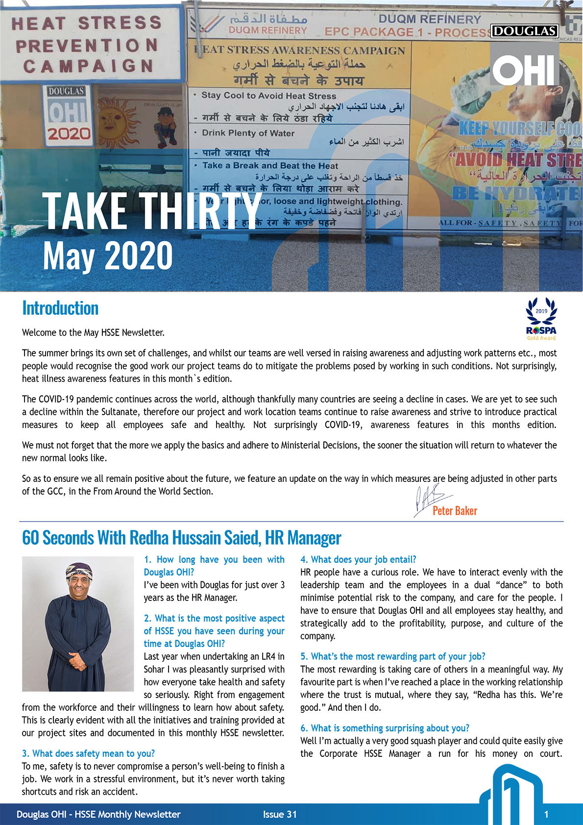 2020 HSSE Take Thirty Newsletter